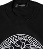 Versace Black Medusa Embroidery Crew Neck Pullover Sweater