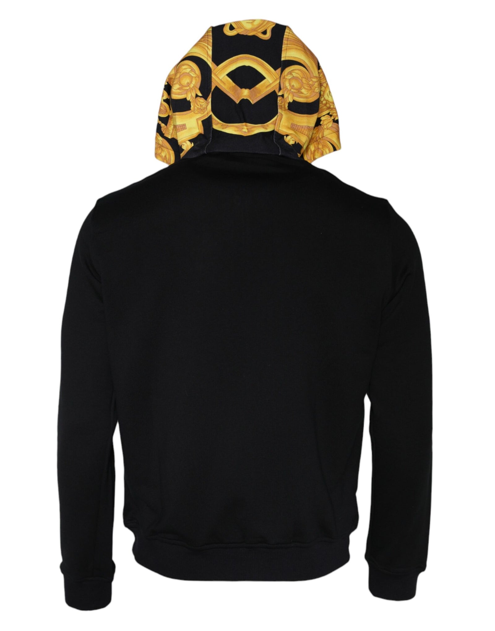 Sweat à capuche zippé en coton noir à imprimé Medusa Versace