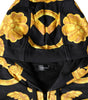 Sweat à capuche zippé en coton noir à imprimé Medusa Versace