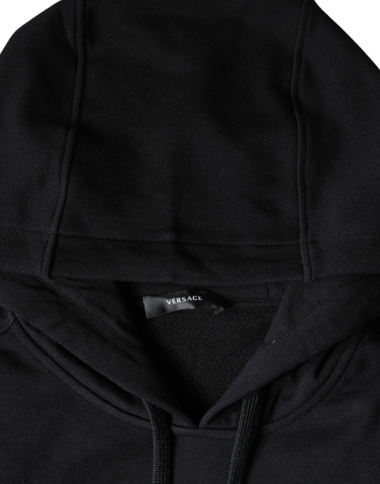 Sweat à capuche en coton noir à imprimé Medusa Versace