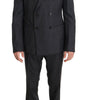 Costume croisé gris élégant en laine et soie Dolce &amp; Gabbana