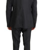 Costume croisé gris élégant en laine et soie Dolce &amp; Gabbana