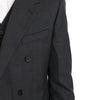 Costume croisé gris élégant en laine et soie Dolce &amp; Gabbana