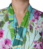 Dolce & Gabbana Multicolor Floral Silk Stretch Wrap Dress