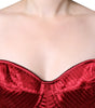 Dolce & Gabbana Red Bustier Corset Lace Bodycon Midi Dress