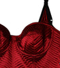 Dolce & Gabbana Red Bustier Corset Lace Bodycon Midi Dress