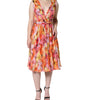 Dolce & Gabbana Multicolor Floral Sleeveless V-neck Midi Dress