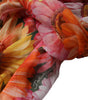 Dolce & Gabbana Multicolor Floral Sleeveless V-neck Midi Dress