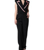 Dolce & Gabbana Black Wool Blend Sleeveless Jumpsuit Dress