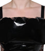 Dolce & Gabbana Black Polyester Ruched Coated Mini Dress