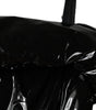 Dolce & Gabbana Black Polyester Ruched Coated Mini Dress