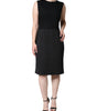 Dolce & Gabbana Black Cotton Sheath Knee Length Dress