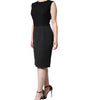 Dolce & Gabbana Black Cotton Sheath Knee Length Dress