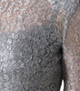 Dolce & Gabbana Silver Floral Lace Bodycon Sheath Midi Dress
