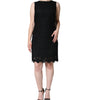 Dolce & Gabbana Black Floral Lace Sheath Sleeveless Mini Dress