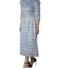 Dolce & Gabbana Light Blue Silver Jacquard A-line Midi Dress