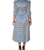 Dolce & Gabbana Light Blue Silver Jacquard A-line Midi Dress