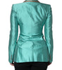 Veste blazer à simple boutonnage vert métallisé Dolce & Gabbana