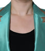 Veste blazer à simple boutonnage vert métallisé Dolce & Gabbana