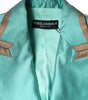 Veste blazer à simple boutonnage vert métallisé Dolce & Gabbana