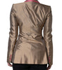 Dolce & Gabbana Metallic Brown Double Breasted Blazer Jacket