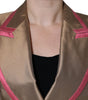 Dolce & Gabbana Metallic Brown Double Breasted Blazer Jacket