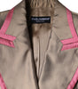 Dolce & Gabbana Metallic Brown Double Breasted Blazer Jacket