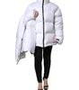 Dolce & Gabbana White Puffer Quilted Full Zip Coat Jacket