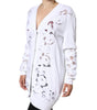 Dolce & Gabbana White Viscose Floral Cut Out Cardigan Sweater