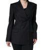 Dolce & Gabbana Veste manteau croisée à rayures noires