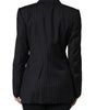 Dolce & Gabbana Veste manteau croisée à rayures noires