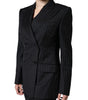 Dolce & Gabbana Veste manteau croisée à rayures noires