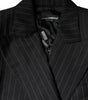 Dolce & Gabbana Veste manteau croisée à rayures noires