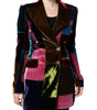 Dolce & Gabbana Multicolor Double Breasted Patchwork Blazer Jacket