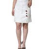 Dolce & Gabbana White Floral Brocade Embellished Mini Skirt