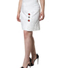 Dolce & Gabbana White Floral Brocade Embellished Mini Skirt
