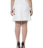 Dolce & Gabbana White Floral Brocade Embellished Mini Skirt
