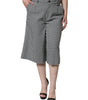 Dolce &amp; Gabbana Black White Houndstooth Cropped Wide Leg Pants