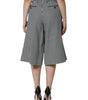 Dolce &amp; Gabbana Black White Houndstooth Cropped Wide Leg Pants