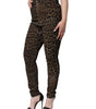 Dolce &amp; Gabbana Brown Leopard Cotton Skinny Denim Jeans