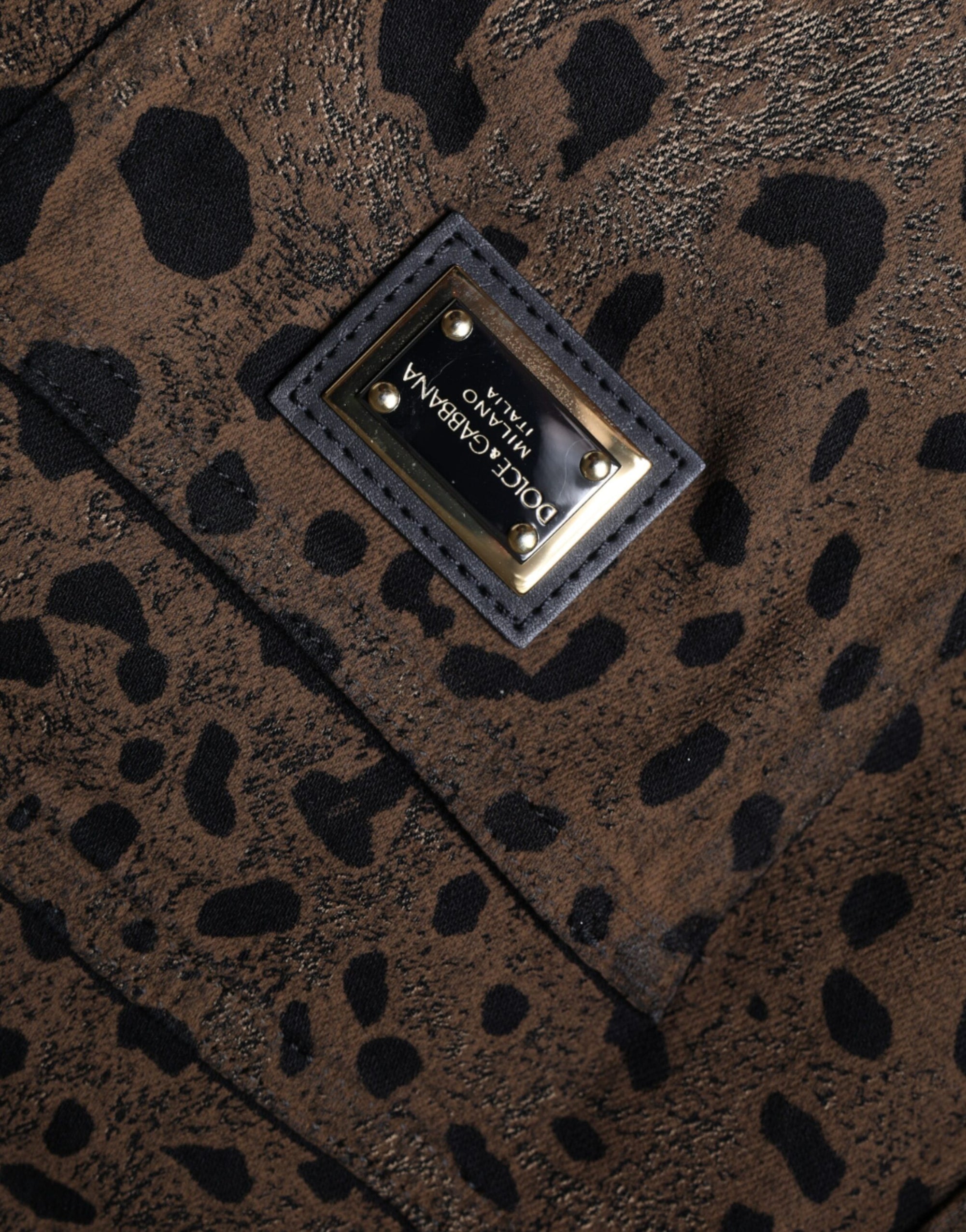 Dolce &amp; Gabbana Brown Leopard Cotton Skinny Denim Jeans