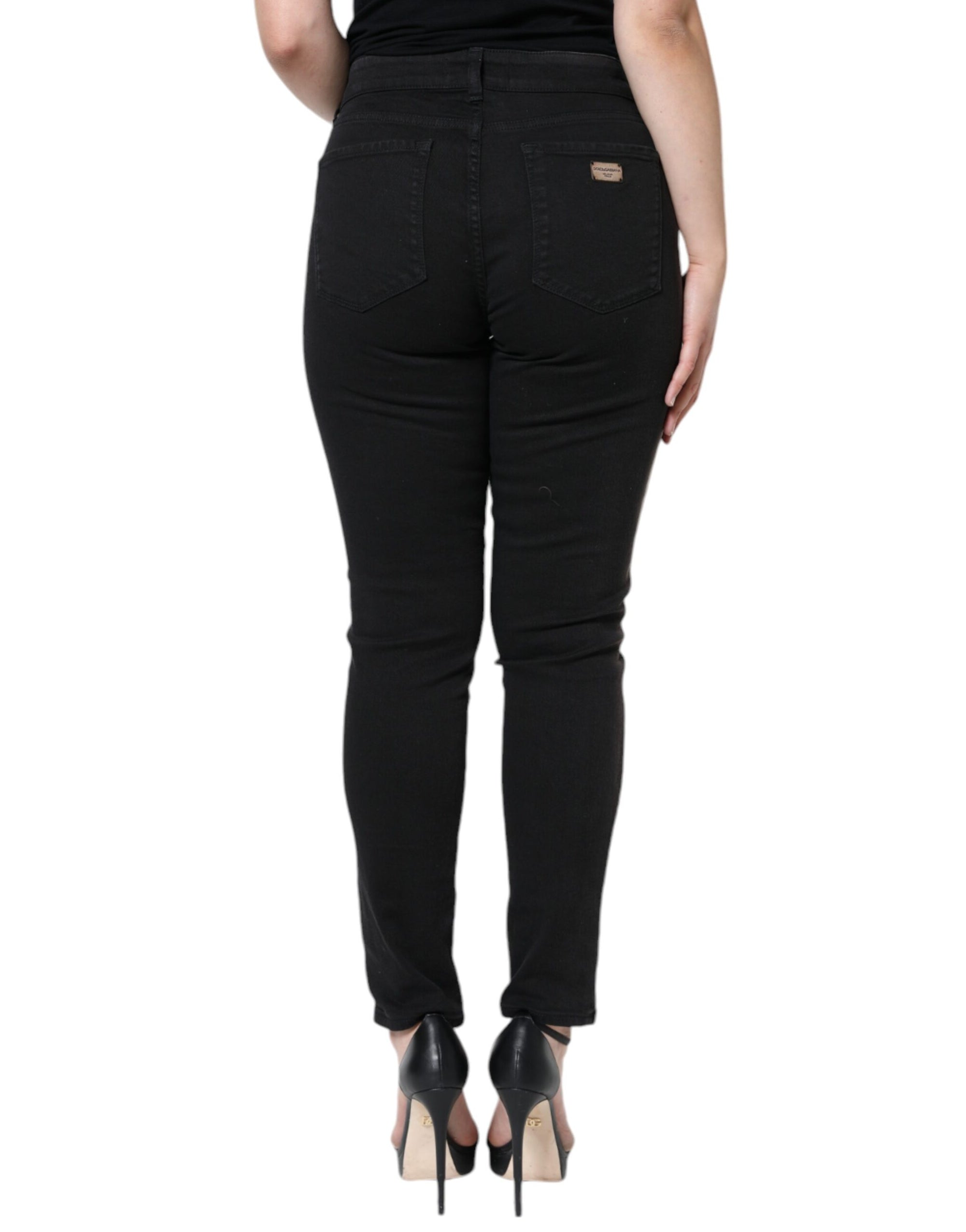 Dolce &amp; Gabbana Black Cotton Stretch Skinny Denim Jeans