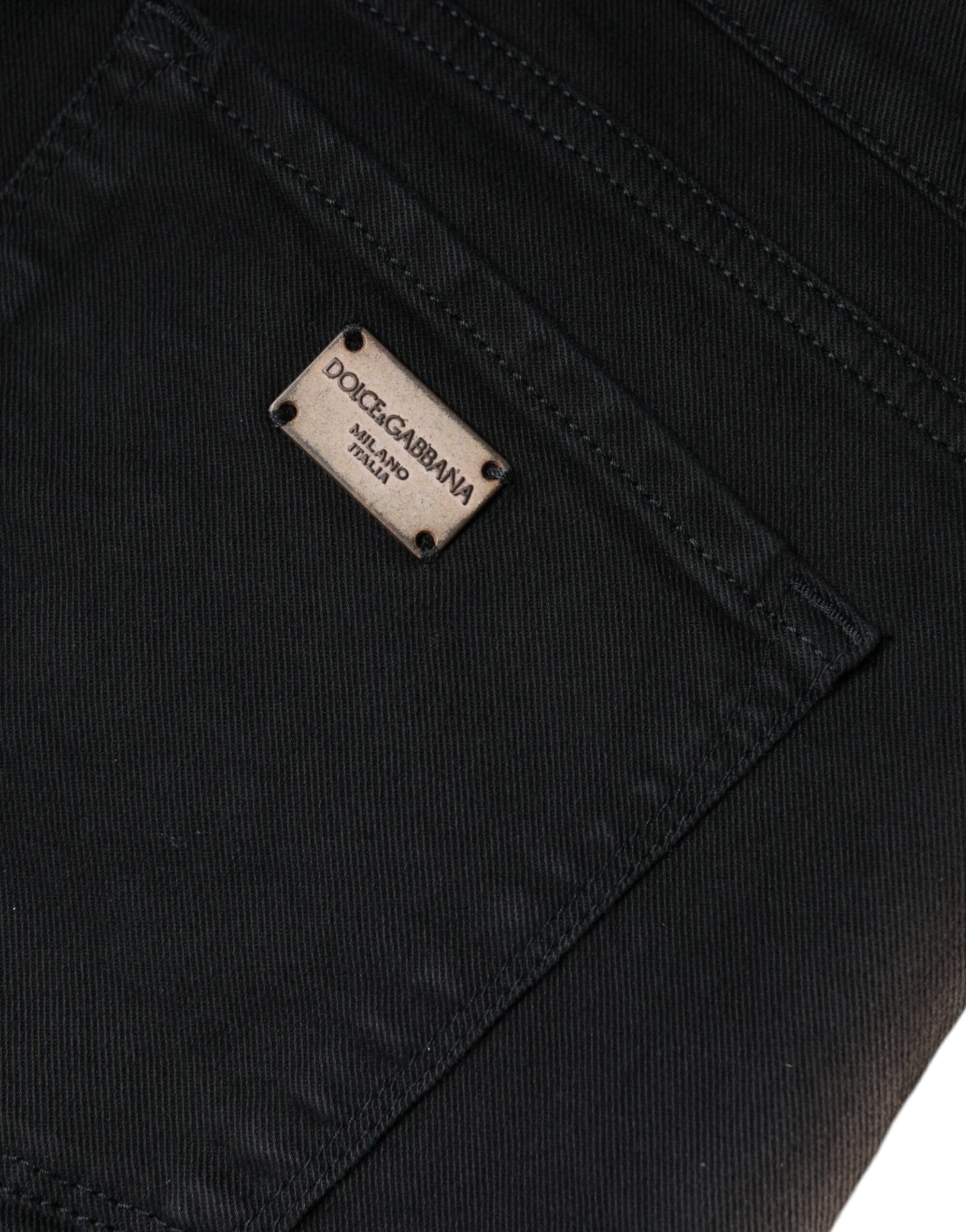 Dolce &amp; Gabbana Black Cotton Stretch Skinny Denim Jeans