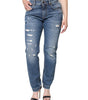 Dolce &amp; Gabbana Blue Cotton Tattered Boyfriend Denim Jeans