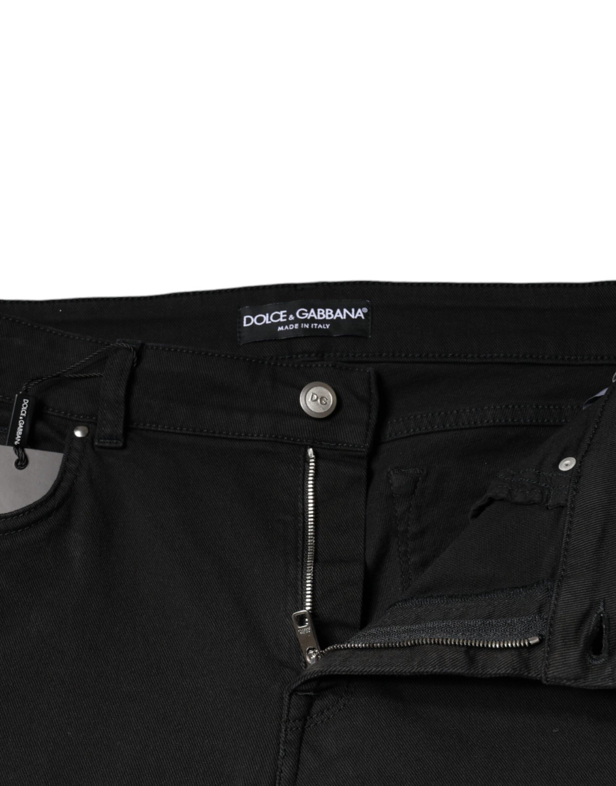 Dolce &amp; Gabbana Black Cotton Stretch Skinny Denim Jeans