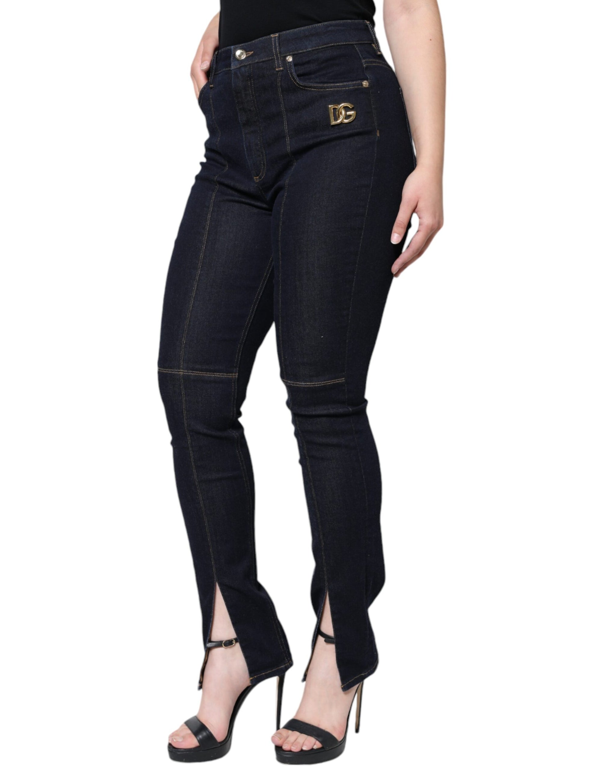 Dolce &amp; Gabbana Black Cotton Blend Skinny Denim Jeans