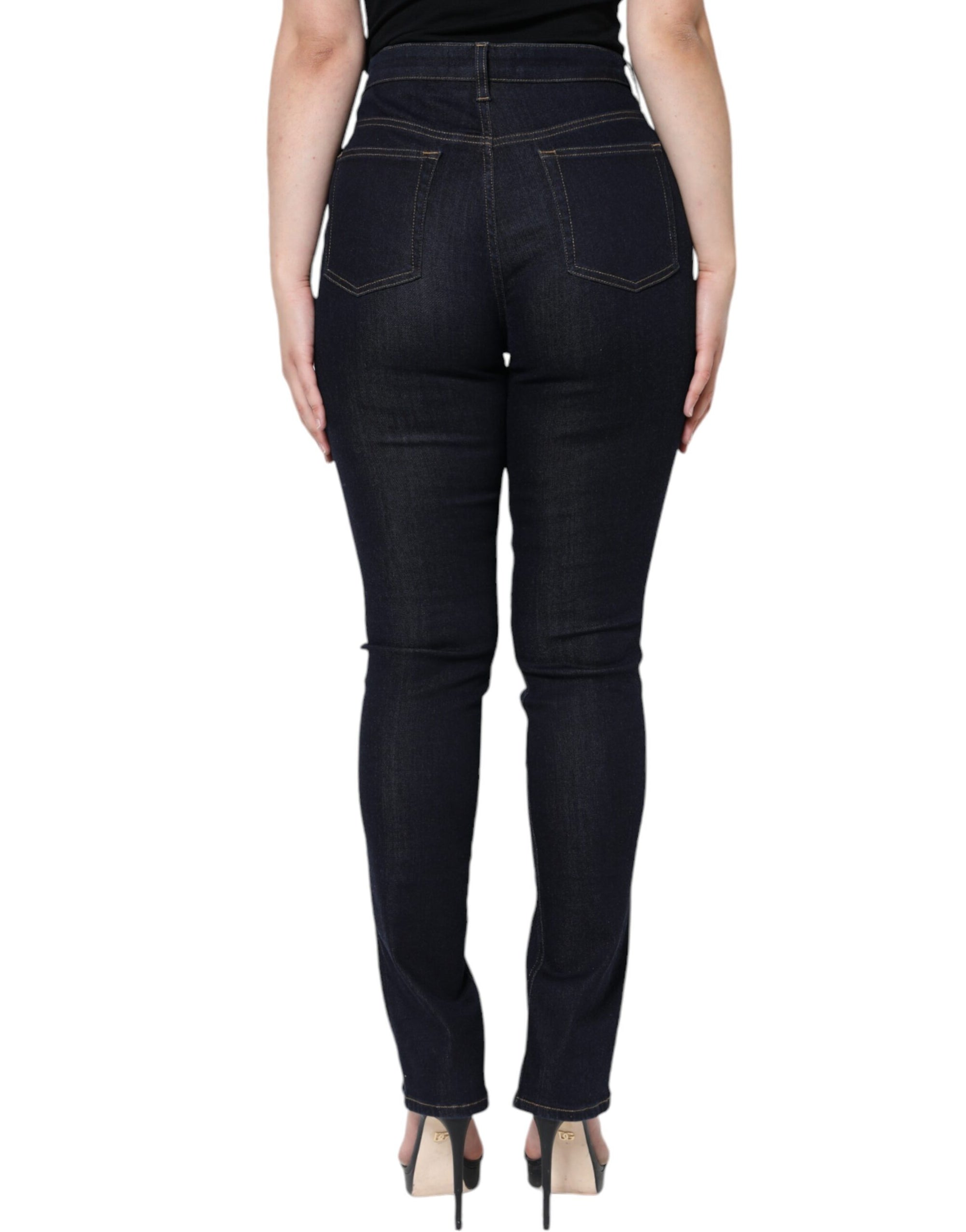 Dolce &amp; Gabbana Black Cotton Blend Skinny Denim Jeans