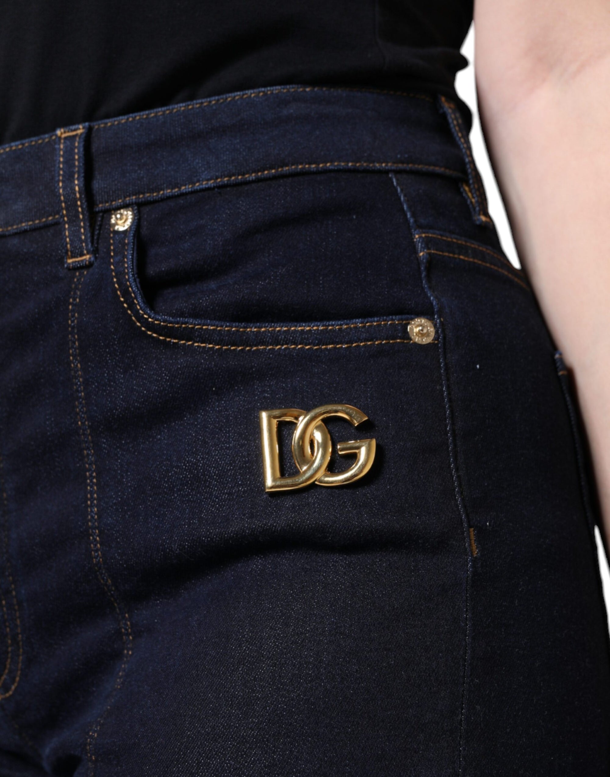 Dolce &amp; Gabbana Black Cotton Blend Skinny Denim Jeans