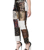 Dolce &amp; Gabbana Multicolor Patchwork Jacquard High Waist Pants