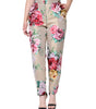 Dolce &amp; Gabbana Beige Floral Jacquard High Waist Tapered Pants